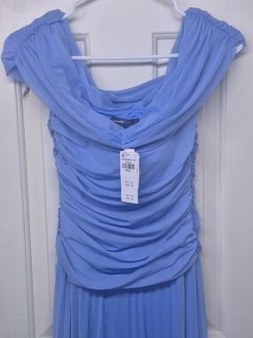 Blue Draped Evening Dress - Abercrombie & Fitch